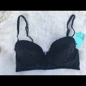 Black velvet bra